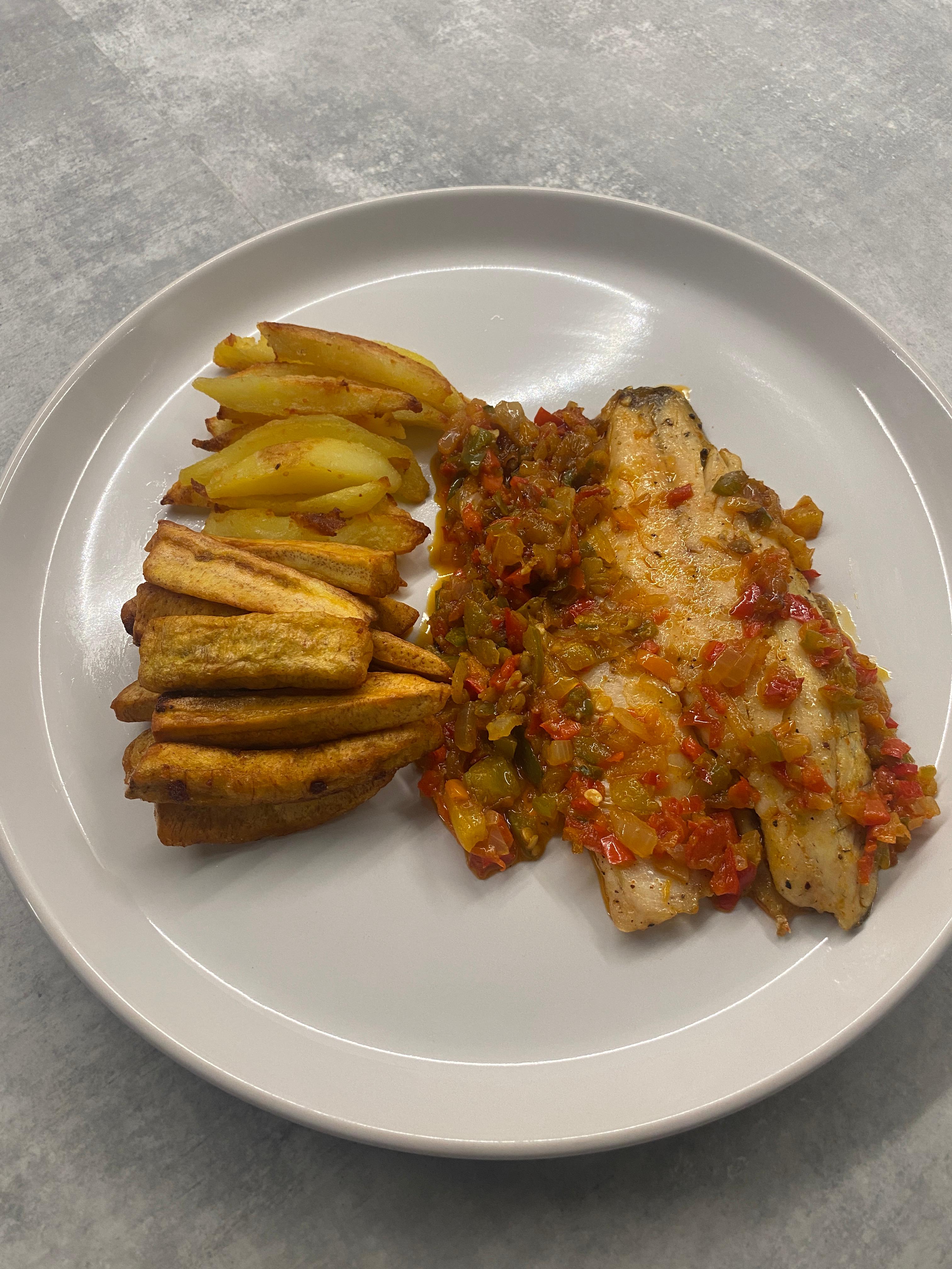 Sea Bass with Pepper Salsa